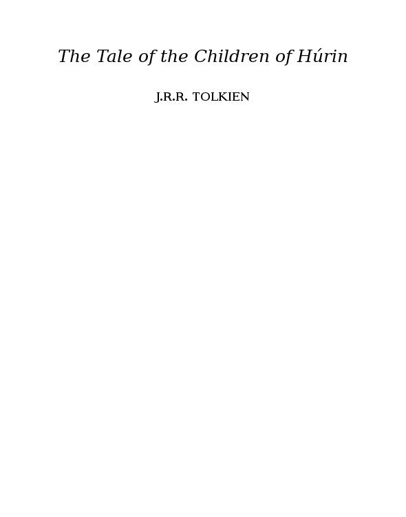 The Children Of Hurin