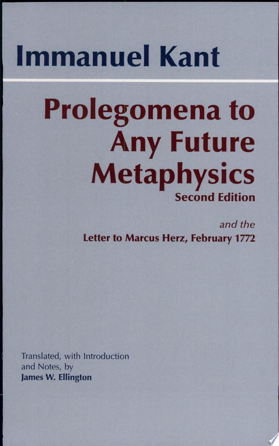 Prolegomena to Any Future Metaphysics
