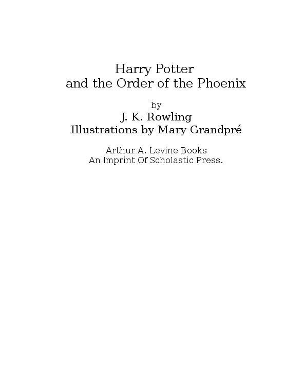 Harry Potter and the Order of the Phoenix