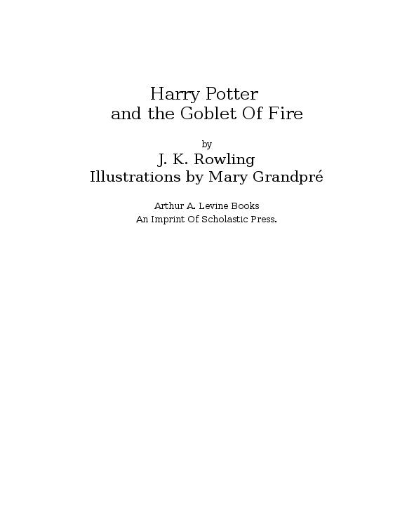 Harry Potter and the Goblet of Fire