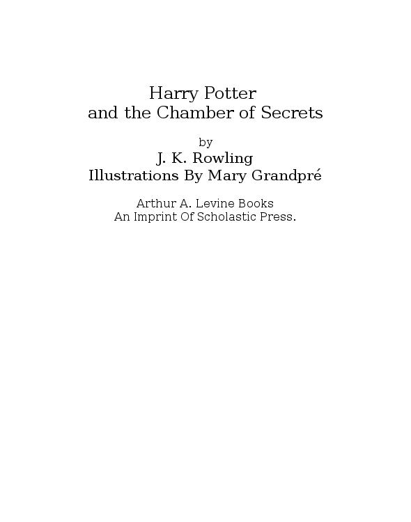 Harry Potter and the Chamber of Secrets