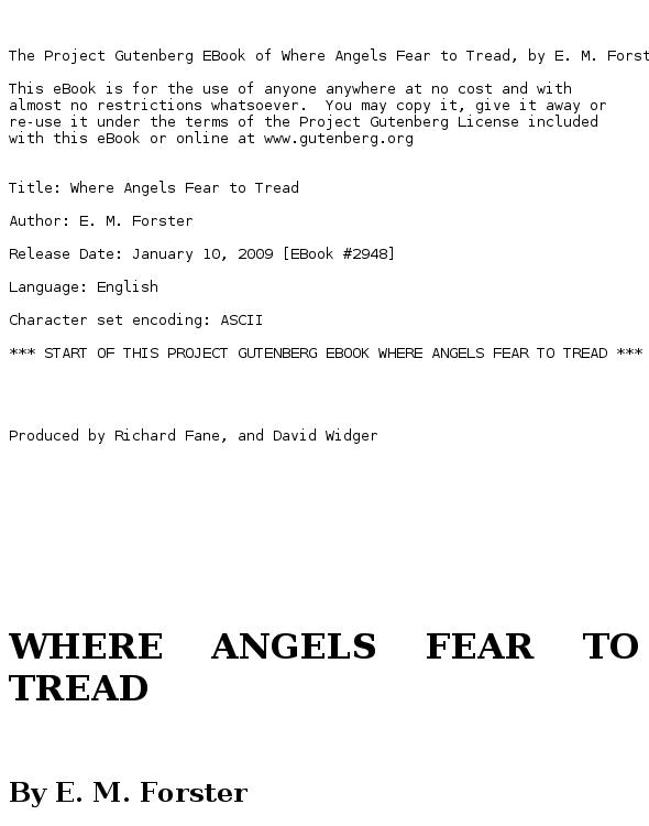 Where Angels Fear to Tread