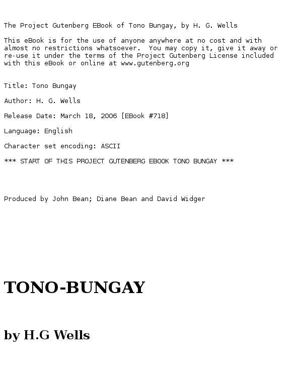 Tono Bungay