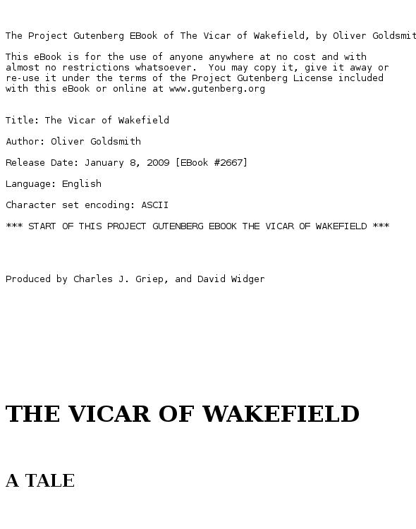 The Vicar of Wakefield