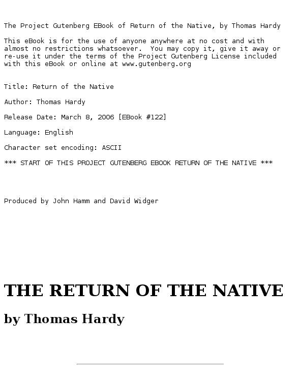 The Return of the Native