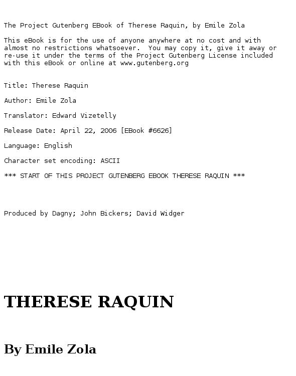 Theresa: a new translation of "Theŕes̀e Raquin".
