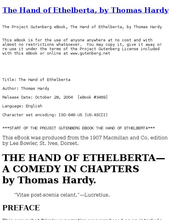 The Hand of Ethelberta
