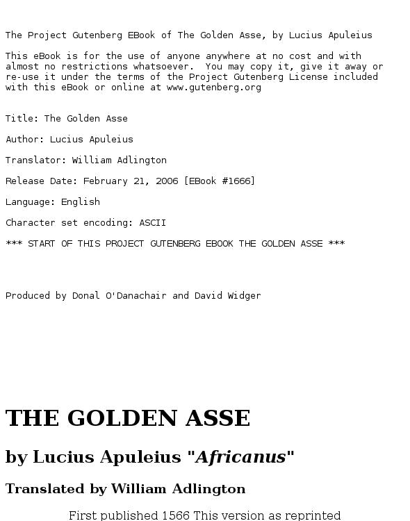 The Golden Asse
