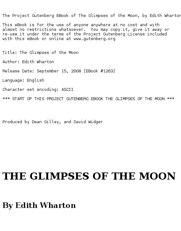 The Glimpses of the Moon