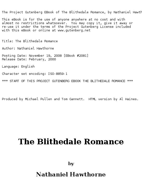 The Blithedale Romance