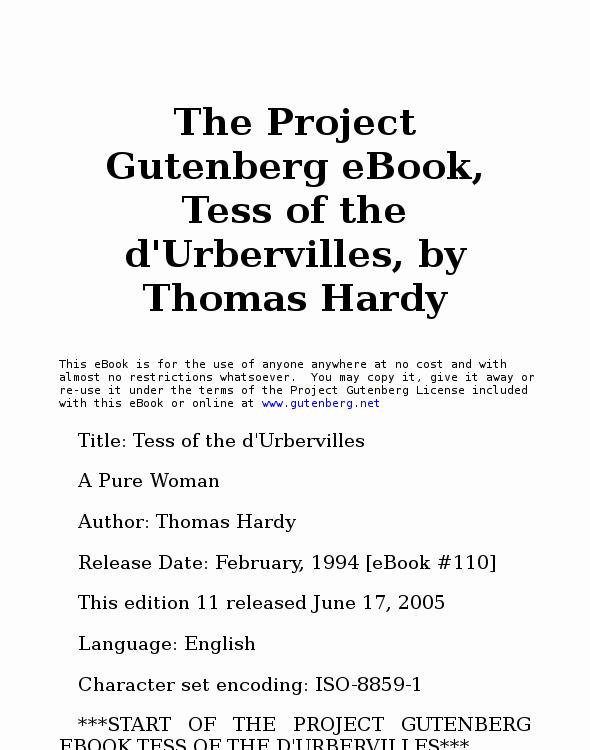 Tess of the d'Urbervilles