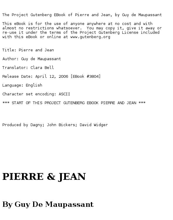 Pierre and Jean