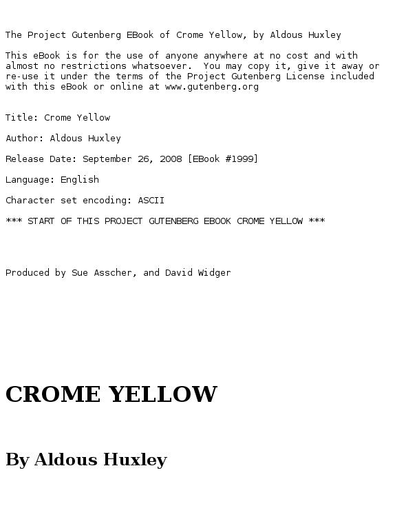 Crome Yellow