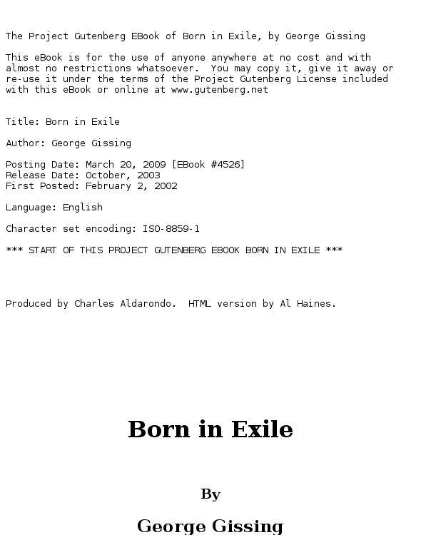 Born in Exile