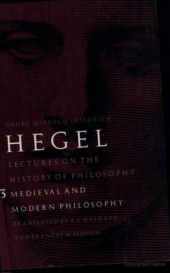 Lectures on the History of Philosophy: Medieval and Modern Philosophy