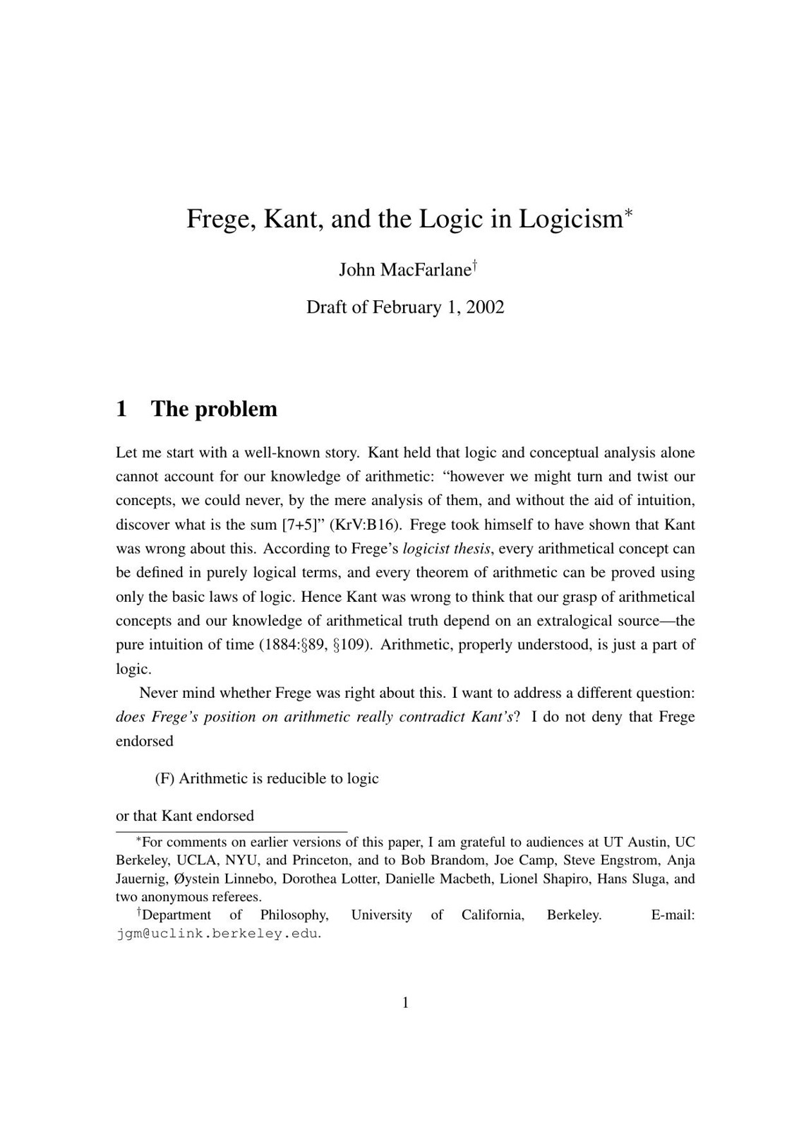 Frege, Kant & the Logic in Logicism