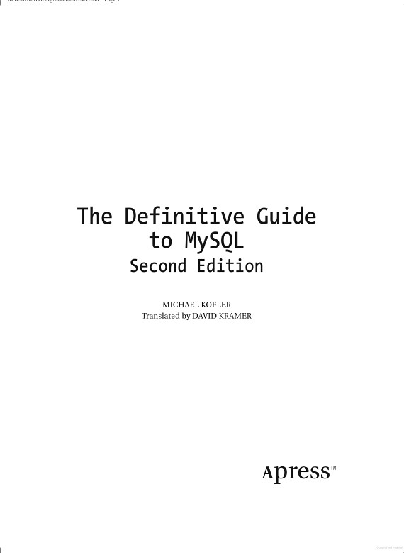 The Definitive Guide to MySQL