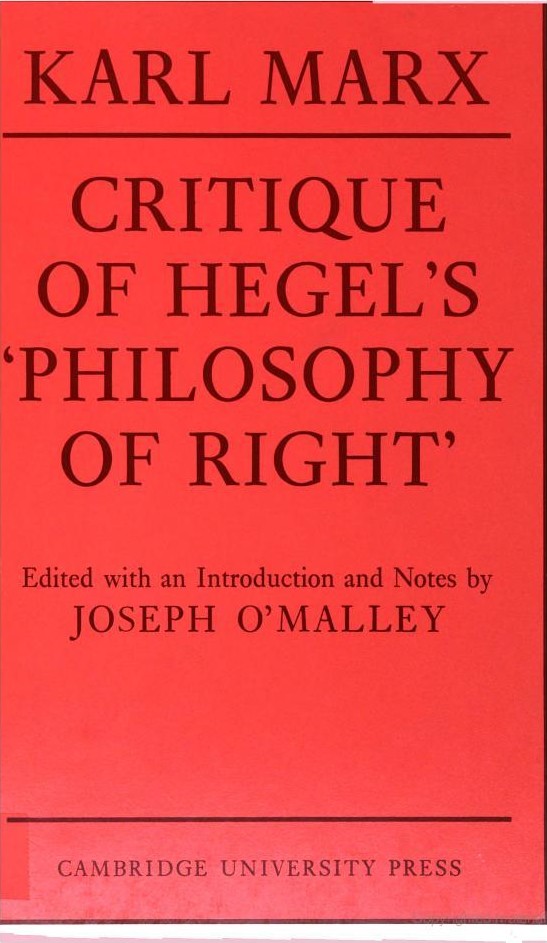 Critique of Hegel's 'Philosophy of Right'