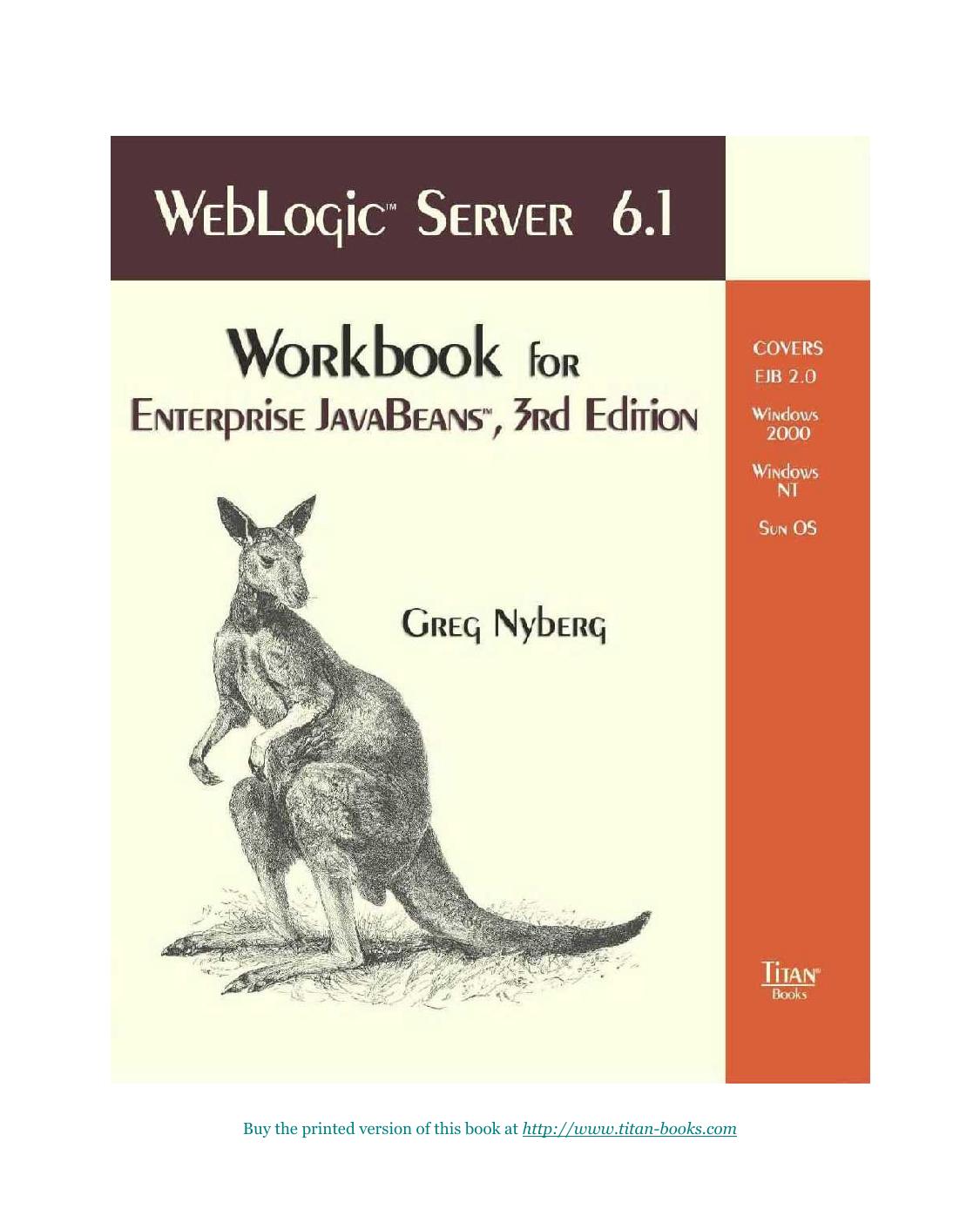 WebLogic EJB Workbook